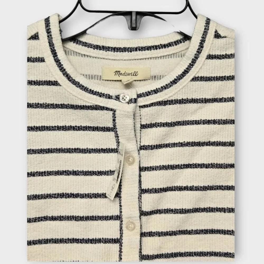 MADEWELL Split-Crewneck Cardigan Tank Top in Lighthouse NWT - Picture 5 of 8